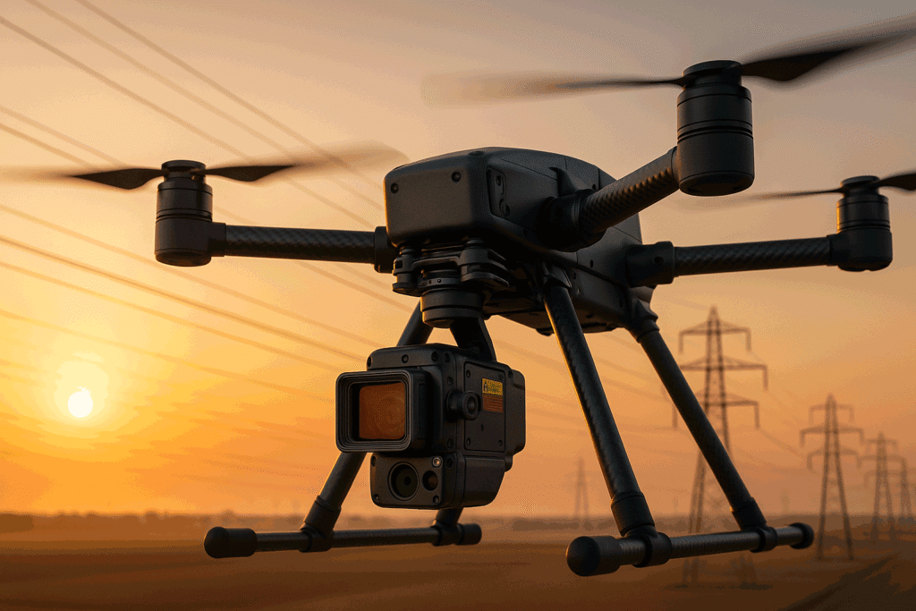 Drone-Inspects-Powerlines